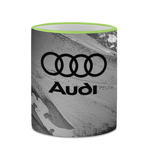 Кружка цветная AUDI АУДИ / 3D-Светло-зеленый кант – фото 2