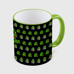 Кружка 3D Frog Pepe, цвет: 3D-светло-зеленый кант
