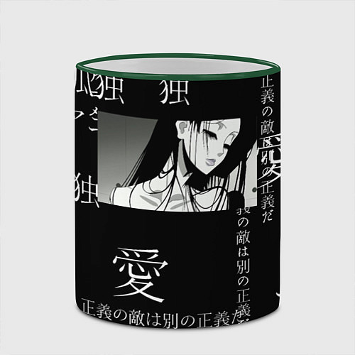 Кружка цветная Аниме девушка / 3D-Зеленый кант – фото 2