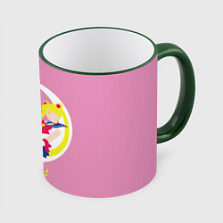 Кружка 3D Сейлор мун, цвет: 3D-зеленый кант