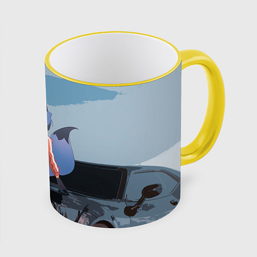 Кружка цветная Мичиру Кагэмори / 3D-Желтый кант – фото 1