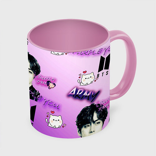 Кружка цветная I purple you / 3D-Белый + розовый – фото 1