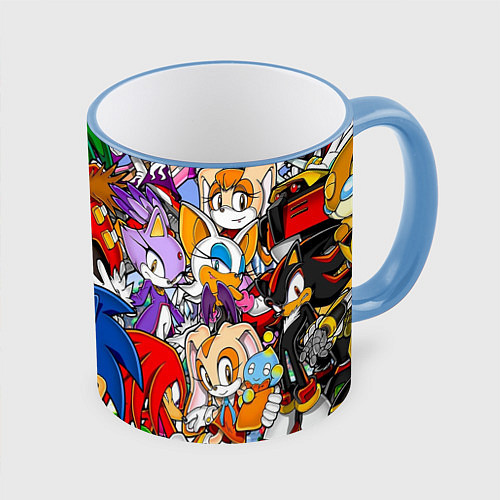 Кружка цветная Sonic / 3D-Небесно-голубой кант – фото 1