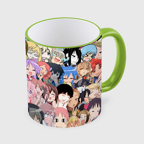 Кружка цветная АНИМЕ ONE / 3D-Светло-зеленый кант – фото 1
