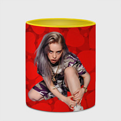 Кружка 3D Billie Eilish Билли Айлиш, цвет: 3D-белый + желтый — фото 2