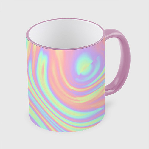 Кружка цветная Vaporwave / 3D-Розовый кант – фото 1