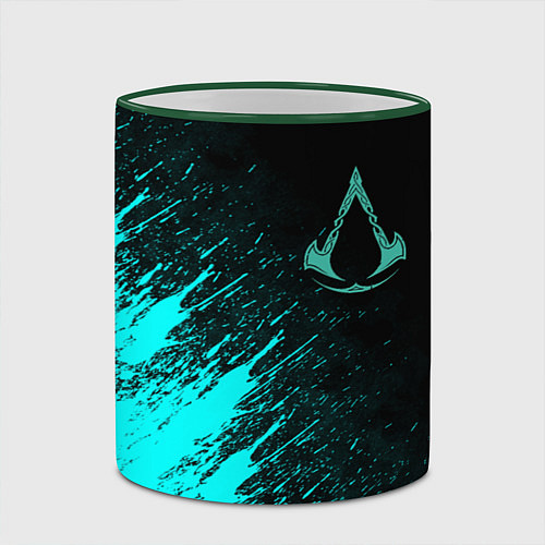 Кружка цветная Assassins Creed Valhalla / 3D-Зеленый кант – фото 2