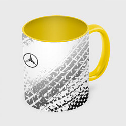 Кружка 3D Mercedes-Benz, цвет: 3D-белый + желтый