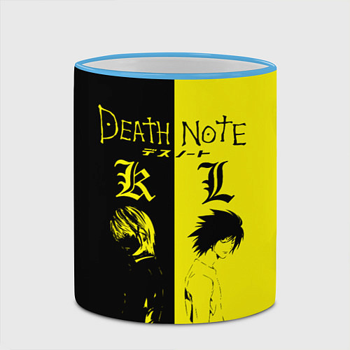 Кружка цветная Death Note / 3D-Небесно-голубой кант – фото 2