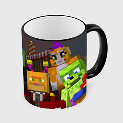 Кружка 3D Minecraft - characters - video game, цвет: 3D-черный кант