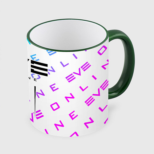 Кружка цветная EVE ONLINE ИВ ОНЛАЙН / 3D-Зеленый кант – фото 1