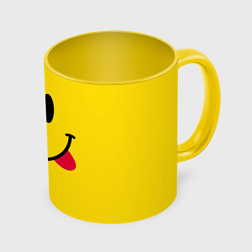 Кружка цветная Смайлик милый / 3D-Белый + желтый – фото 1