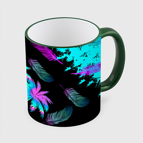 Кружка цветная Неоновое лето / 3D-Зеленый кант – фото 1