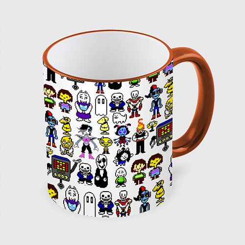 Кружка цветная UNDERTALE / 3D-Оранжевый кант – фото 1