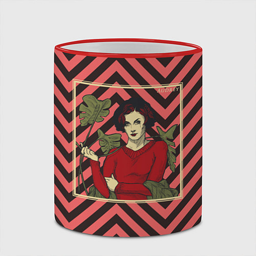 Кружка цветная Twin Peaks Audrey Horne / 3D-Красный кант – фото 2