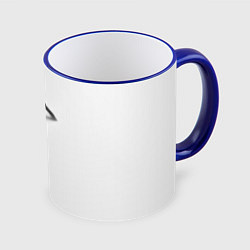 Кружка 3D ДЕВУШКА ЗА СТЕКЛОМ, цвет: 3D-синий кант