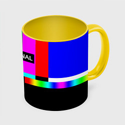 Кружка 3D NO SIGNAL, цвет: 3D-белый + желтый