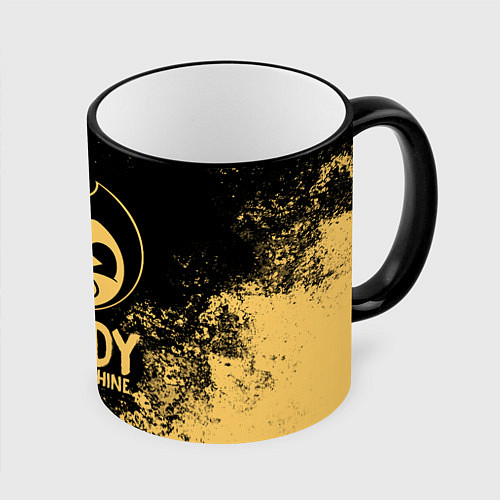 Кружка цветная Bendy And The Ink Machine / 3D-Черный кант – фото 1