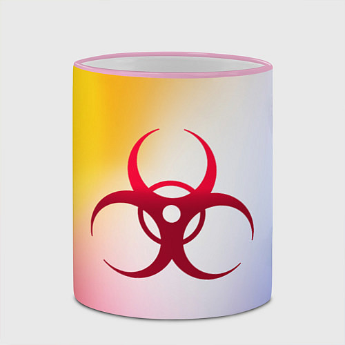 Кружка цветная Biohazard / 3D-Розовый кант – фото 2
