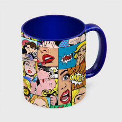 Кружка 3D Pop Art, цвет: 3D-белый + синий