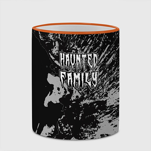 Кружка цветная Haunted Family лейбл Kizaru / 3D-Оранжевый кант – фото 2