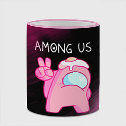 Кружка 3D AMONG US - Милота, цвет: 3D-розовый кант — фото 2