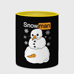 Кружка 3D Снеговик, цвет: 3D-белый + желтый — фото 2
