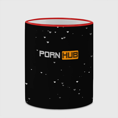 Кружка цветная Pornhub / 3D-Красный кант – фото 2