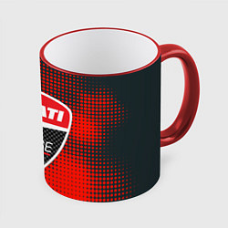 Кружка 3D Ducati Corse logo, цвет: 3D-красный кант