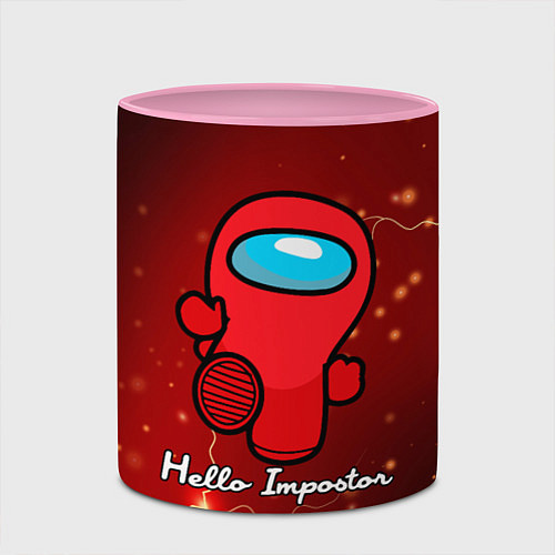 Кружка цветная Hello Impostor / 3D-Белый + розовый – фото 2