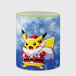 Кружка 3D НОВОГОДНИЙ ПИКАЧУ, цвет: 3D-светло-зеленый кант — фото 2