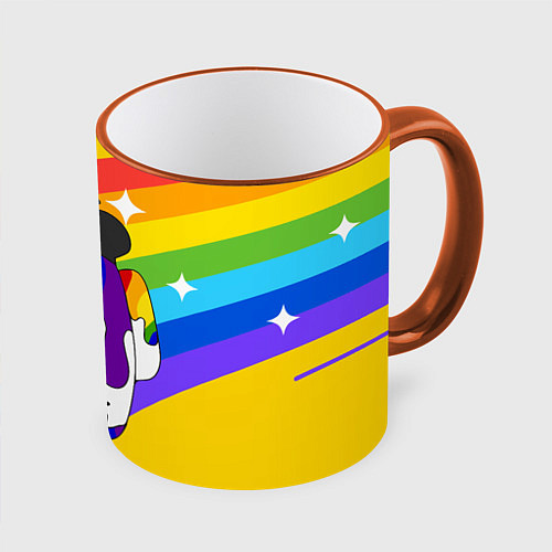 Кружка цветная AMONG US - Радужный / 3D-Оранжевый кант – фото 1