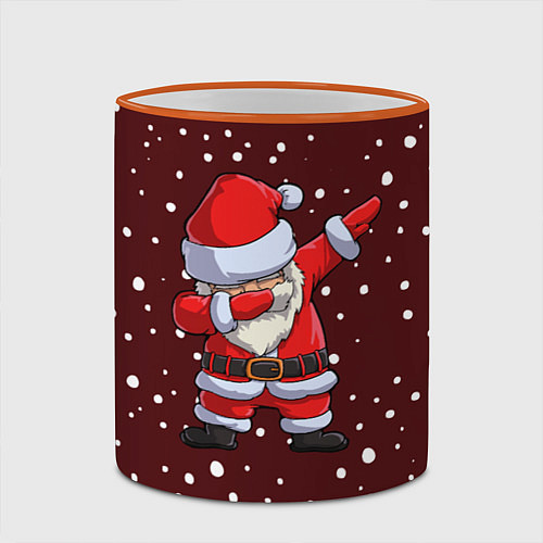 Кружка цветная Dab-Santa / 3D-Оранжевый кант – фото 2