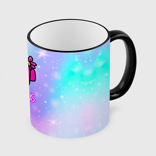 Кружка цветная Among Us / 3D-Черный кант – фото 1