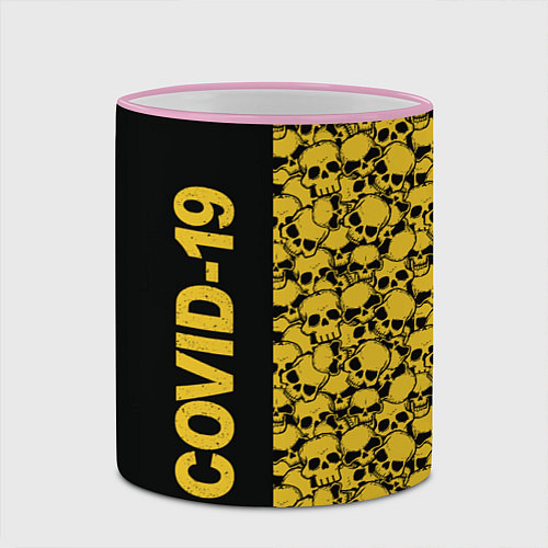 Кружка цветная COVID-19 / 3D-Розовый кант – фото 2