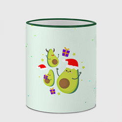 Кружка 3D Новогодние Авокадо, цвет: 3D-зеленый кант — фото 2