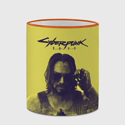 Кружка 3D Cyberpunk 2077, цвет: 3D-оранжевый кант — фото 2