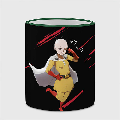 Кружка цветная One Punch Girl / 3D-Зеленый кант – фото 2