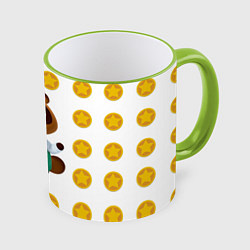 Кружка 3D Animal crossing - Nook, цвет: 3D-светло-зеленый кант