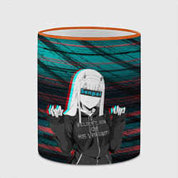 Кружка 3D Zero Two Senpai, цвет: 3D-оранжевый кант — фото 2