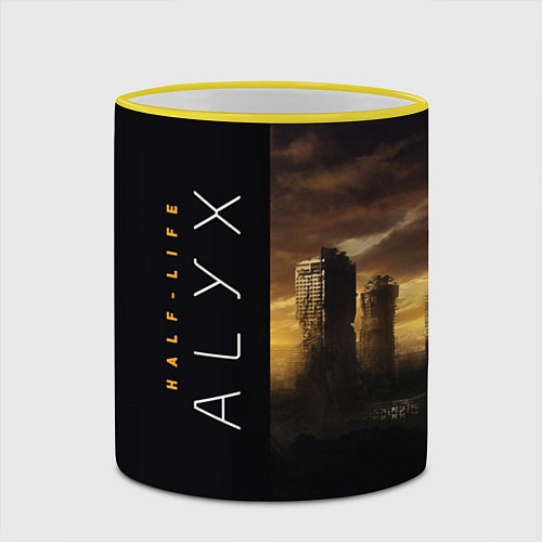 Кружка цветная Half-Life Alyx / 3D-Желтый кант – фото 2