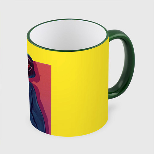 Кружка цветная K-pop / 3D-Зеленый кант – фото 1