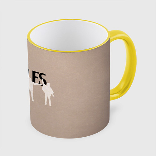 Кружка цветная The Beatles / 3D-Желтый кант – фото 1