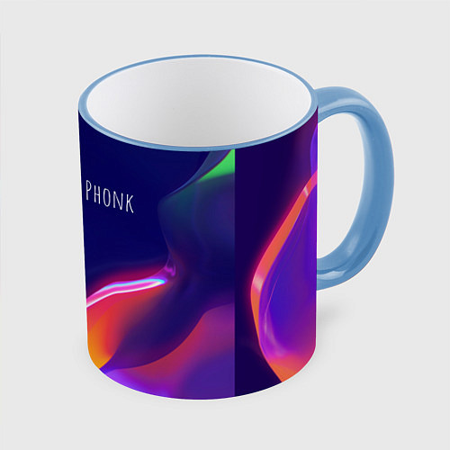 Кружка цветная Phonk Neon / 3D-Небесно-голубой кант – фото 1