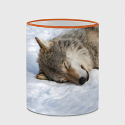 Кружка 3D Спящий Волк, цвет: 3D-оранжевый кант — фото 2