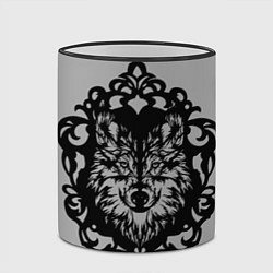 Кружка 3D Благородный серый волк, цвет: 3D-черный кант — фото 2