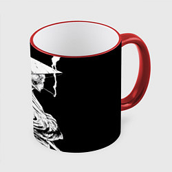 Кружка цветная Самурай скелет с трубкой