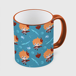 Кружка 3D Чиби Чайльд, цвет: 3D-оранжевый кант