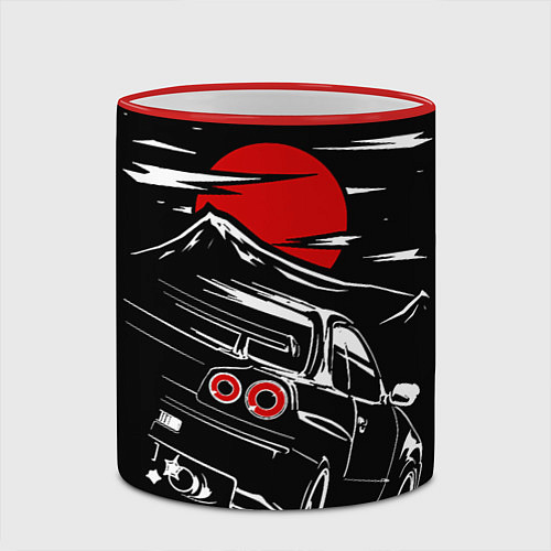 Кружка цветная Skyline R 34 R34 скайлайн / 3D-Красный кант – фото 2