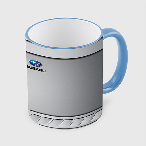 Кружка цветная SUBARU СУБАРУ / 3D-Небесно-голубой кант – фото 1